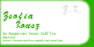 zsofia kousz business card